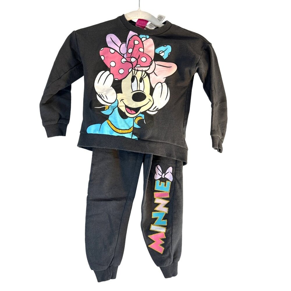 Disney Jr Girls Jogging Gray Multi Minnie Graphic Size 5T